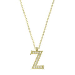Gümüş Gold Z Harfi Kadın Kolye