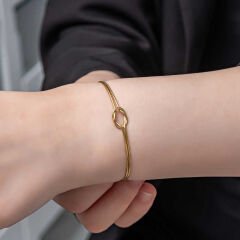 Gümüş Gold Aşk Düğüm Kadın Bileklik