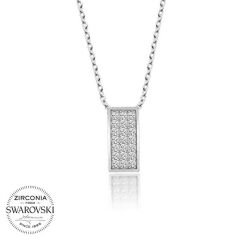 Swarovski Taşlı Gümüş Sırataş Bayan Kolye