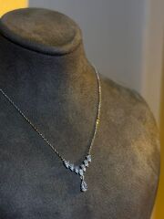 Gümüş İthal Damla Taş Kolye